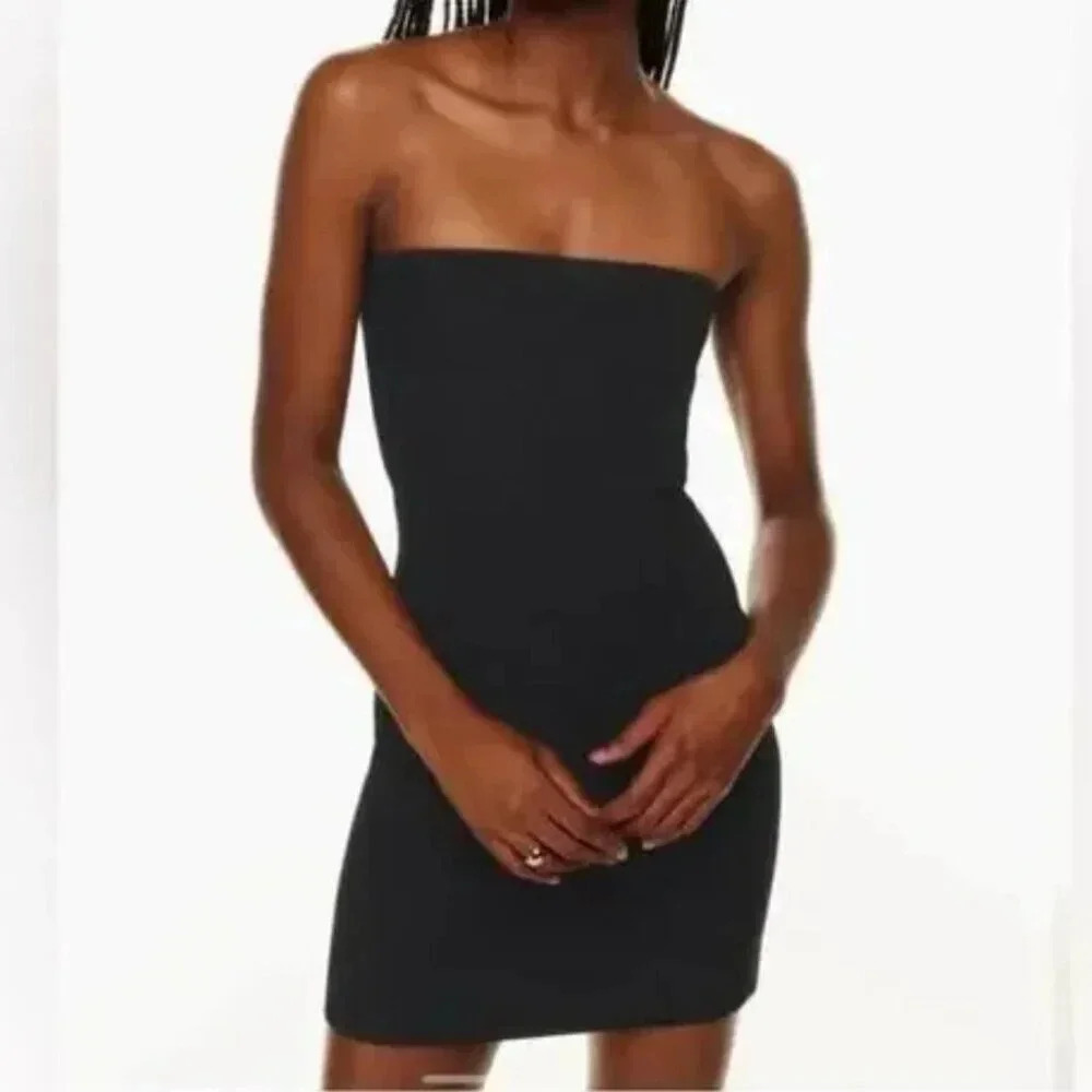 Aritzia Babaton Sculpt Knit Strapless Tube Dress Black Size Large